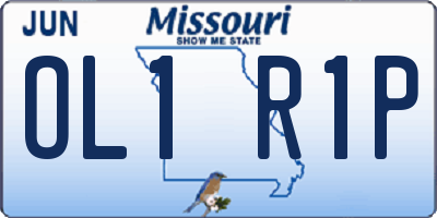 MO license plate OL1R1P