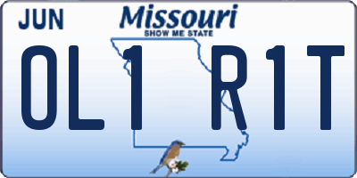 MO license plate OL1R1T