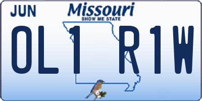 MO license plate OL1R1W