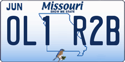MO license plate OL1R2B