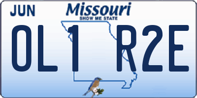 MO license plate OL1R2E