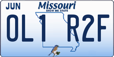 MO license plate OL1R2F