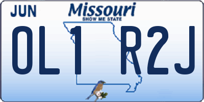 MO license plate OL1R2J