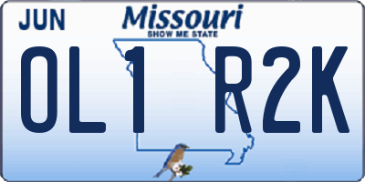 MO license plate OL1R2K