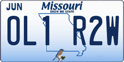 MO license plate OL1R2W