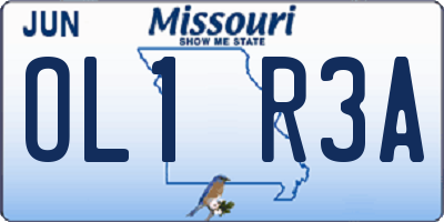 MO license plate OL1R3A
