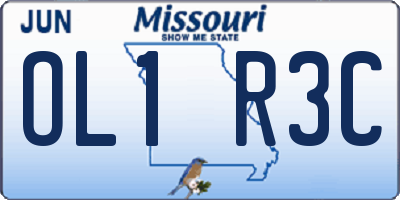 MO license plate OL1R3C