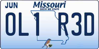 MO license plate OL1R3D