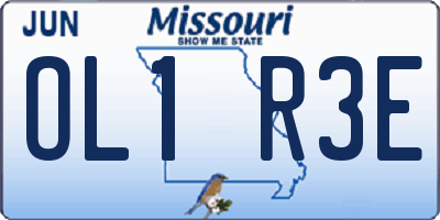 MO license plate OL1R3E