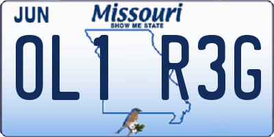 MO license plate OL1R3G