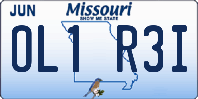 MO license plate OL1R3I