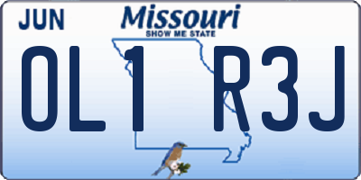 MO license plate OL1R3J