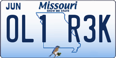 MO license plate OL1R3K