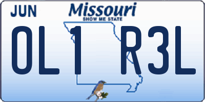MO license plate OL1R3L
