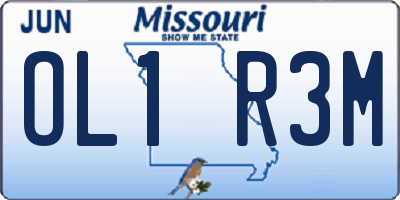 MO license plate OL1R3M
