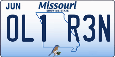MO license plate OL1R3N