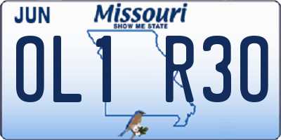 MO license plate OL1R3O