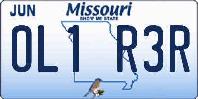 MO license plate OL1R3R
