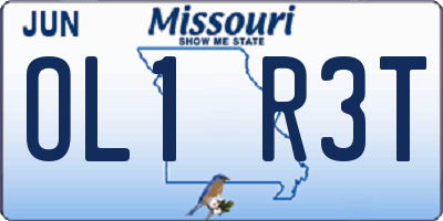 MO license plate OL1R3T