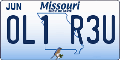 MO license plate OL1R3U