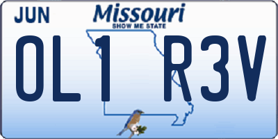 MO license plate OL1R3V