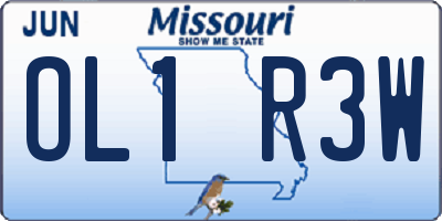 MO license plate OL1R3W
