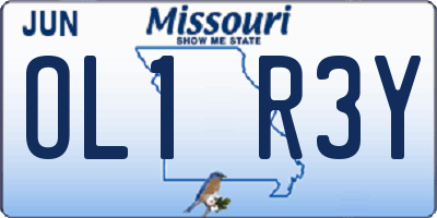 MO license plate OL1R3Y