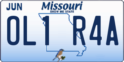 MO license plate OL1R4A