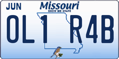 MO license plate OL1R4B