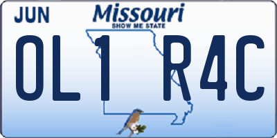 MO license plate OL1R4C