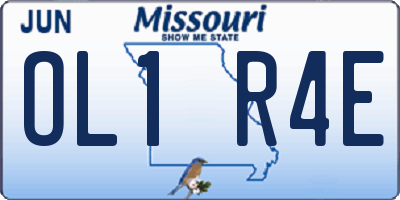 MO license plate OL1R4E