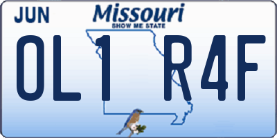 MO license plate OL1R4F