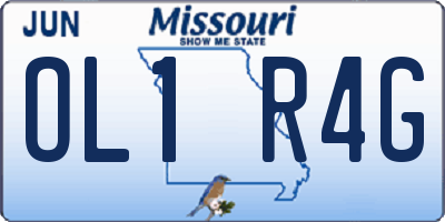 MO license plate OL1R4G