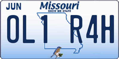 MO license plate OL1R4H