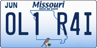 MO license plate OL1R4I