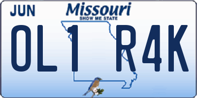 MO license plate OL1R4K