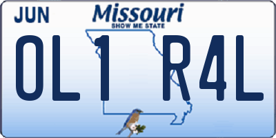 MO license plate OL1R4L