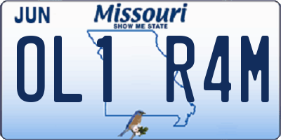 MO license plate OL1R4M