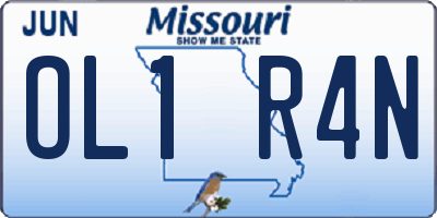 MO license plate OL1R4N