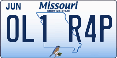 MO license plate OL1R4P