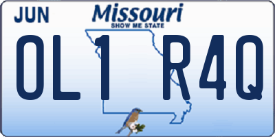 MO license plate OL1R4Q