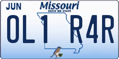 MO license plate OL1R4R