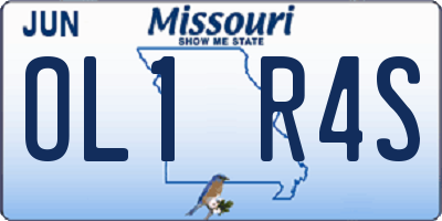 MO license plate OL1R4S