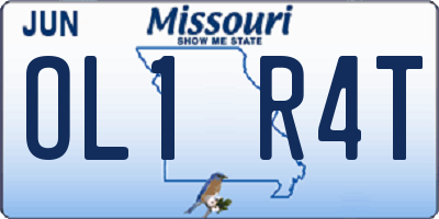 MO license plate OL1R4T