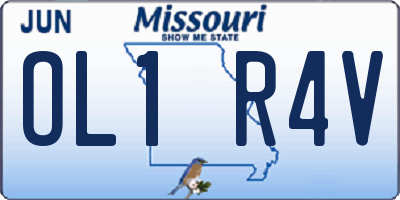 MO license plate OL1R4V