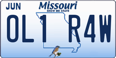 MO license plate OL1R4W