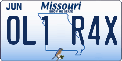 MO license plate OL1R4X