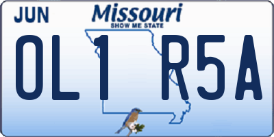 MO license plate OL1R5A