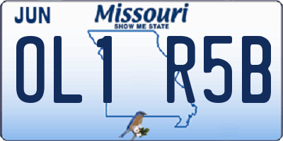 MO license plate OL1R5B