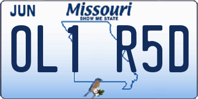 MO license plate OL1R5D
